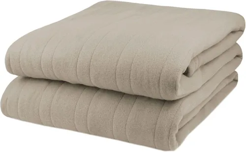 Vista 2 de Pure Warmth Manta térmica eléctrica de franela sólida, ajuste de calor ajustable con apagado automático, manta térmica acogedora con certificación
