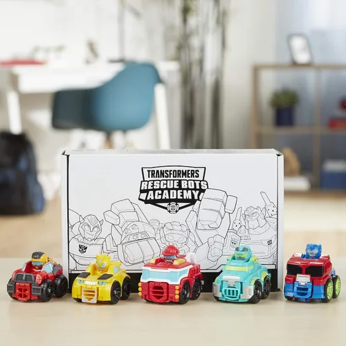Vista 14 de Transformers Playskool Heroes Rescue Bots Academy Mini Bot Racers Converting Robot Toy Toy Pack 5, coches de juguete coleccionables de 2 pulgadas
