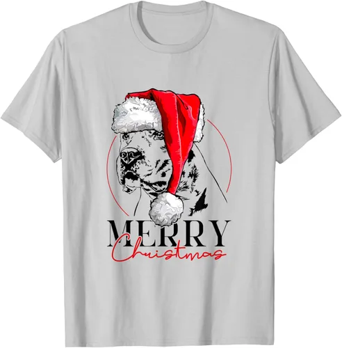 Vista 5 de Camiseta divertida de Papá Noel Dogo Argentino para perro de Feliz Navidad, Blanco