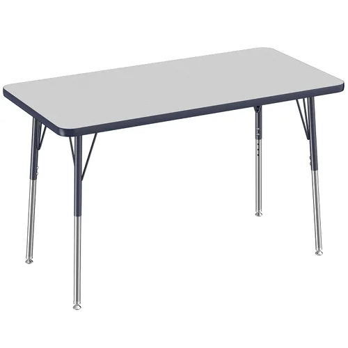 Vista 230 de FDP - Mesa rectangular para actividades escolares y de oficina (24 x 36 pulgadas), patas estándar con deslizadores giratorios, altura ajustable