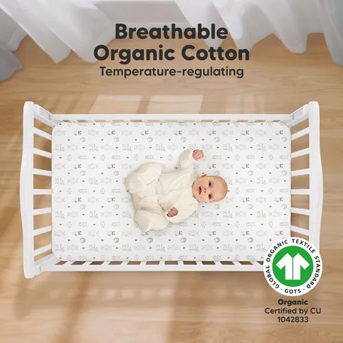 Vista 7 de KeaBabies Paquete de 2 sábanas para cuna pequeñas y 2 sábanas orgánicas para cuna para niños, niñas, sábanas bajeras de jersey, sábanas para cuna