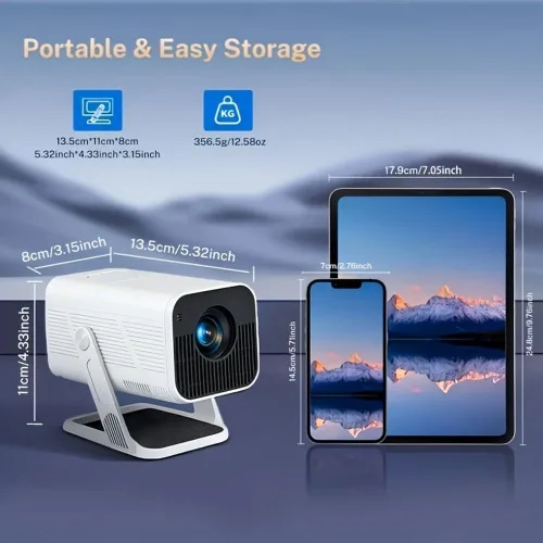 Vista 6 de Proyector inteligente portátil nativo 1080P 4K compatible con 300 lúmenes ANSI