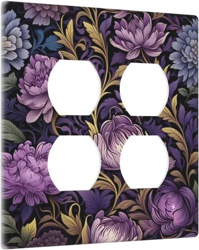 Vista 29 de Decorative Outlet Covers Blue Background White Cat Daisy Floral 2-Gang 1-Gang Wall Plate Single Toggle/Rocker Farmhouse Style Light Switch Covers