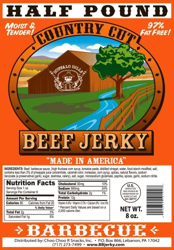 Vista 5 de Buffalo Bills 8oz Barbacoa Country Cut Beef Jerky Pack (carne seca húmeda y tierna)