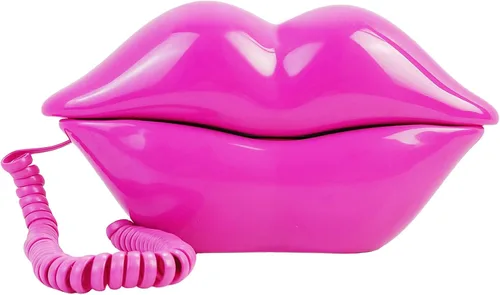 Vista 6 de Teléfono de Labios Rosados, Benotek Juego de Teléfono Fijo con Cable para Casa, Oficina, Hotel, Divertido y Lindo Teléfono de Boca para Fotografía