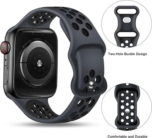 Vista 2 de Correas deportivas compatibles con correas de Apple Watch de 1.496 in 1.575 in 1.614 in 1.654 in 1.732 in 1.772 in 1.811 in 1.929 in, correa