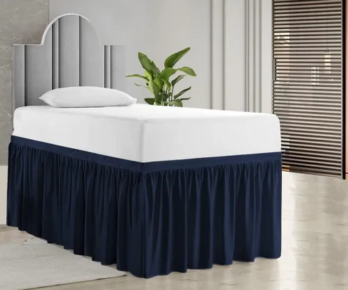 Vista 14 de Falda de cama de calidad de hotel de 800 hilos, 100% algodón con volantes, tamaño de 30 pulgadas, suave, extra larga, elástica, para dormitorio