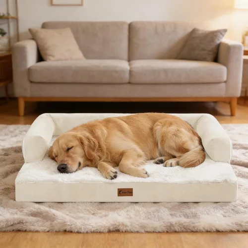 Vista 9 de Camas Ortopédicas para Perros de Tamaño Grande, Espuma de Celdas Impermeables tipo Huevera, Camas tipo Sofá para Perros Medianos para Jaula 35x22