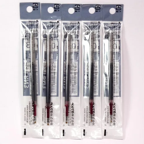 Vista 2 de Pentel Recambio de tinta negra de 0.012 in (XLRN3-A), para bolígrafo retráctil EnerGel (BLN73-A), 5 unidades en total (importación de Japón)