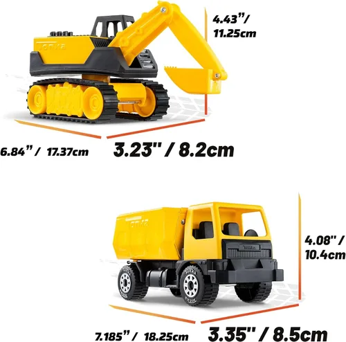 Vista 6 de Tonka - Steel Classics Serie Giga - Camión volquete y excavadora, paquete de 2