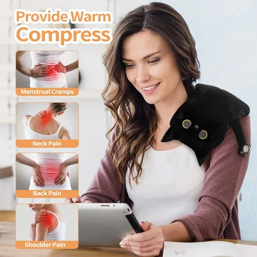 Vista 5 de 2 almohadillas térmicas grandes para microondas para aliviar el dolor de calambres, compresas de calor menstruales húmedas para microondas, compresa