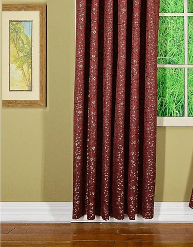 Vista 12 de Today's Curtain Madison - Cenefa reversible con botones, 20 pulgadas de largo, color burdeos