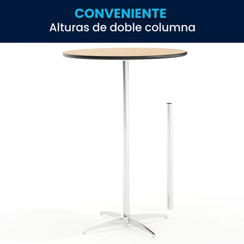 Vista 9 de Mesa de cóctel Flash Furniture redonda de madera con columnas de 30 y 42 pulgadas, Negro