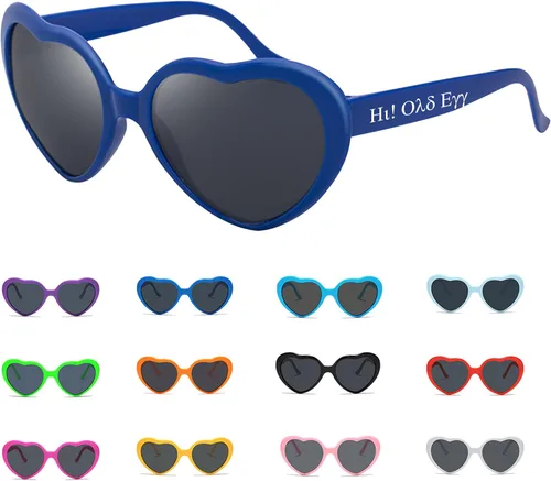 Vista 11 de Gafas de sol personalizadas en forma de corazón a granel personalizadas para boda, cumpleaños, Navidad, despedida de soltera regalos