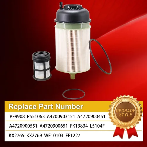 Vista 2 de PF9908 Filtro de combustible Reemplaza P551063 A4720900651 A4720900451 A4720900551 KX2765 KX2769 FK13834 FF1227 WF10103 Compatible con Freightliner