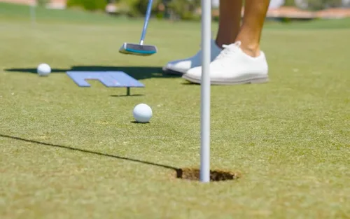 Vista 8 de PAR Perfect Putting Mirror "Tour Proto" Combo de 3ª generación con espejo de hombro - (diestro) - Sistema de puesta de gira #1 - La pelota se