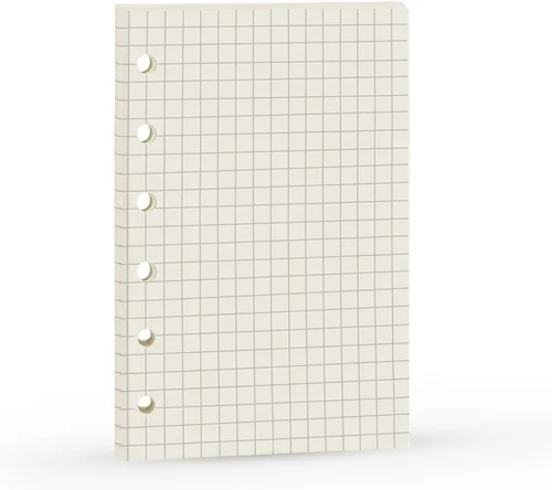 Vista 10 de Recambio para planificador de carpeta de 6 agujeros con 4 diseños básicos, repuesto para cuaderno A7, 100gsm, puntos, cuadrícula, línea, papel en 80