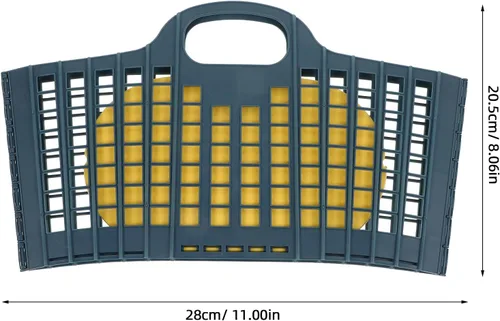 Vista 2 de Luxshiny Paquete de 2 cestas de plástico para frutas con asas, bolsa plegable de almacenamiento de cocina para organización de frutas y verduras