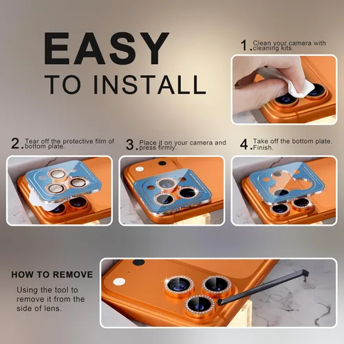 Vista 113 de Choiche Compatible para iPhone 16 Pro/iPhone 16 Pro Max Protector de Lente de Cámara, Vidrio Templado 9H Protector de Pantalla de Cubierta de Cámara