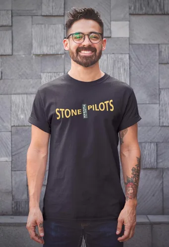 Vista 3 de Stone Temple Pilots Rock Band Logo Front & Back Print Camiseta de manga corta para adultos