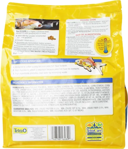 Vista 2 de Tetra Pond Koi Growth 4.85 libras, palitos blandos, alimento para peces de estanque (paquete de 2)