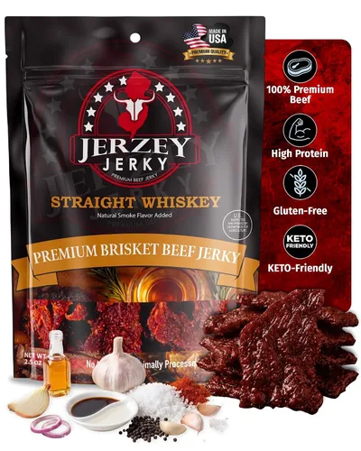 Vista 9 de Jerzey Jerky Carne Asada Brisket Jerky 2.5oz (2 Pack) – Bocadillos de carne de brisket asada con alto contenido en proteínas, sin gluten