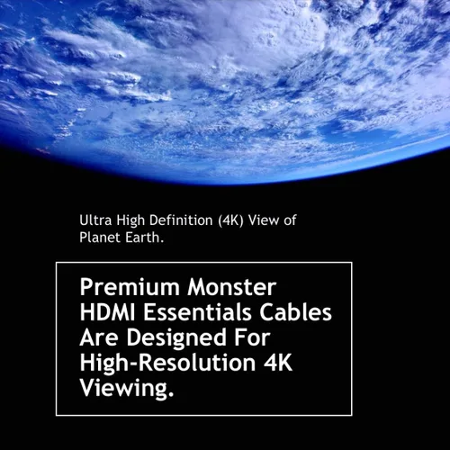 Vista 5 de Monster Cable HDMI 4k Ultra HD con Ethernet – Contactos de oro rosa de 24 k resistente a la corrosión y conexión V-Grip – Cable HDMI para PS3