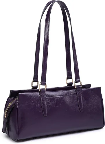 Vista 7 de Dasein Bolsos Hobo para mujer, de cuero vegano suave, con 3 compartimentos, múltiples bolsillos