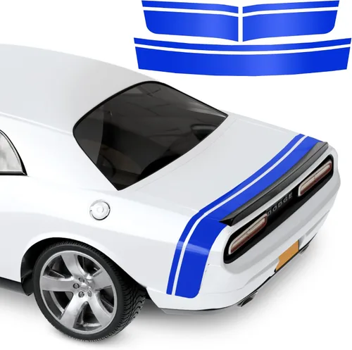 Vista 2 de Kit de calcomanías de vinilo de carreras para cinturón trasero, compatible con Dodge Challenger 2009-2025, Black Ghost Scat Pack Swinger, fabricado