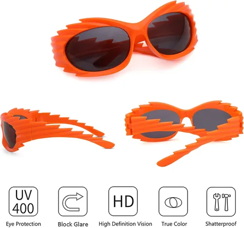 Vista 6 de Haygafe Gafas de sol envolventes de moda para mujeres y hombres, gafas de sol modernas Y2K UV400