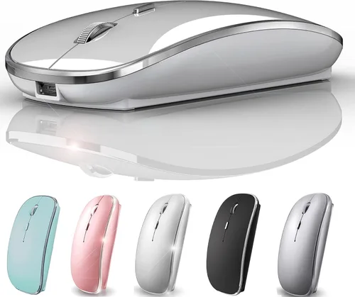 Vista 9 de Ratón Bluetooth recargable inalámbrico Bluetooth Mouse para iPad Pro iPad Air Mac MacBook Pro MacBook Air Laptop Chromebook Windows HP DELL (azul)