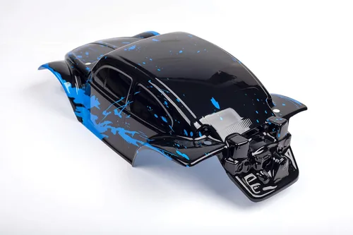 Vista 4 de SummitLink Cuerpo personalizado azul fangoso sobre negro compatible con escala 1/10 RC coche o camión (camión no incluido) STB-BB-01