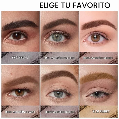 Vista 7 de FOCALLURE Kit de sellos de cejas y plantillas para cejas, 24 formas reutilizables para cejas, polvo de cejas a prueba de sudor, de larga duración