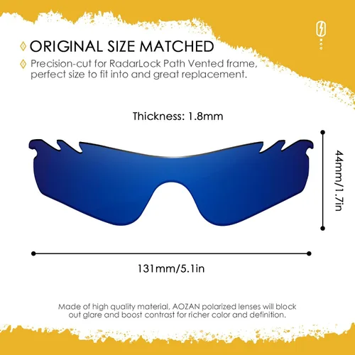 Vista 35 de Lentes de repuesto ANSI Z87.1 para gafas de sol Oakley RadarLock Path ventiladas - HI-DEF fotocromático