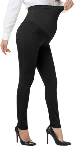 Vista 2 de PACBREEZE Women's Maternity Work Pants Stretchy High Waist Skinny Leg Pregnancy Business Casual Dress Pants