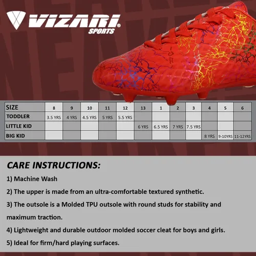 Vista 4 de Vizari Zodiac JR FG - Zapatos de fútbol para exteriores para niños y niñas