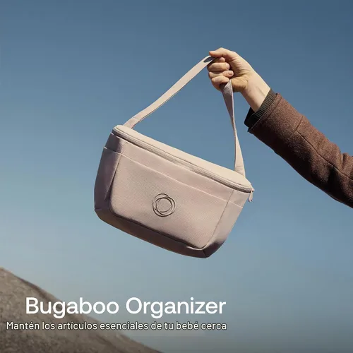 Vista 2 de Bolsa organizadora para cochecito Bugaboo Bolsa de pañales compacta - Negro Soporte aislado para botellas, múltiples bolsillos, tela reciclada