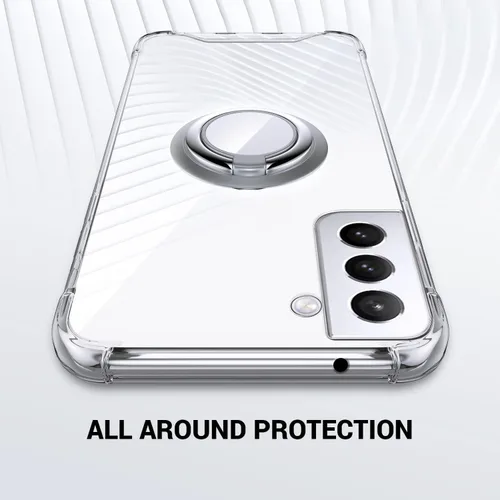 Vista 7 de Silverback Funda transparente para Samsung Galaxy S22 Plus con soporte de anillo, amortiguador de golpes, a prueba de golpes, funda para teléfono