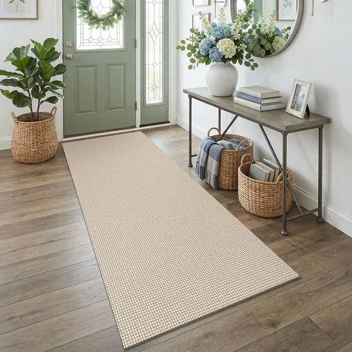 Vista 114 de EARTHALL Alfombra tejida de 2 x 3 pies, lavable para entrada, alfombra trenzada antideslizante, alfombra para puerta interior y exterior, alfombra