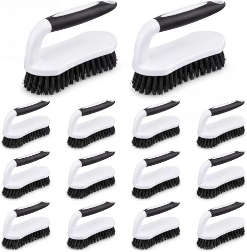 Vista 15 de Lallisa 12 piezas de cepillos para limpieza con mango cómodo de agarrar, resistente, cerdas rígidas, flexibles, cepillos a granel para ducha, baño