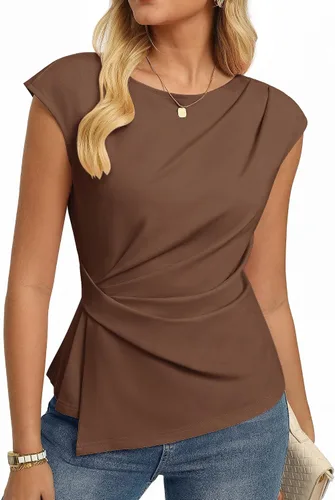 Vista 28 de GRACE KARIN Tops de verano 2026 para mujer, camisa elegante con peplum