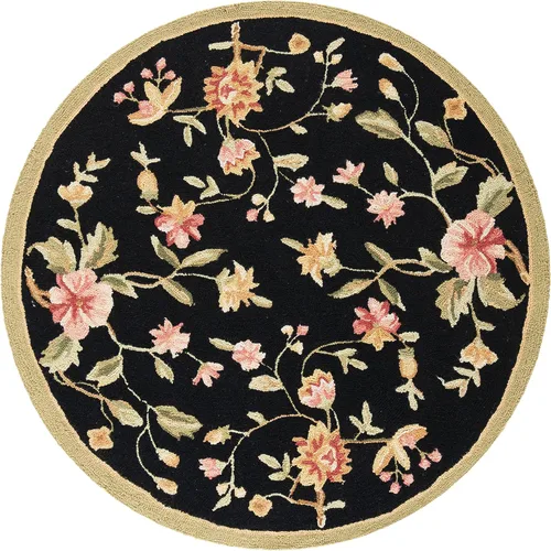 Vista 18 de SAFAVIEH Chelsea Collection - Alfombra decorativa de 1 pies 8 pulgadas x 2 pies 6 pulgadas, color negro, lana de campo francesa enganchada a mano