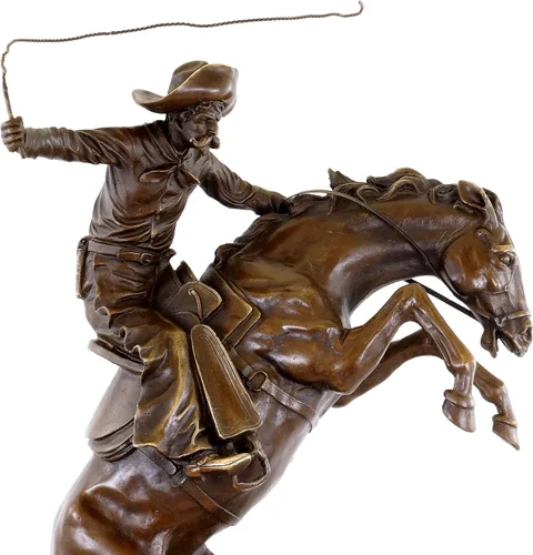 Vista 2 de Kunst & Ambiente - The Bronco Buster - Escultura de Bronce - Frederic Remington - Bronce de la Casa Blanca - Estatuas de Caballos a la Venta