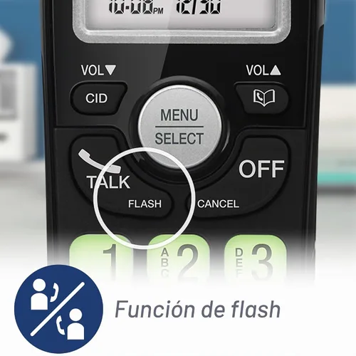 Vista 8 de VTech VG101-11 Teléfono inalámbrico con altavoz dúplex completo e identificación de llamada/llamada en espera (negro)