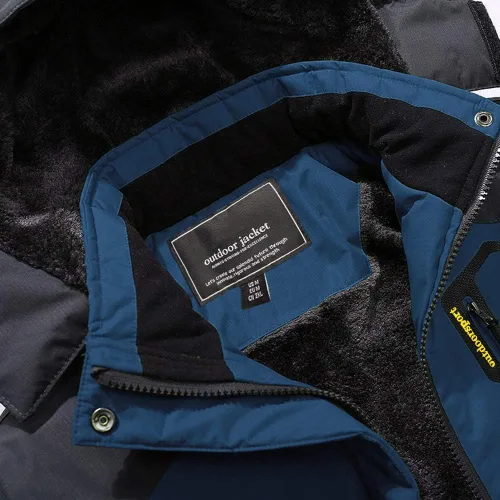 Vista 3 de MAGCOMSEN - Chaqueta de invierno para hombre, impermeable, abrigada, con forro polar y múltiples bolsillos