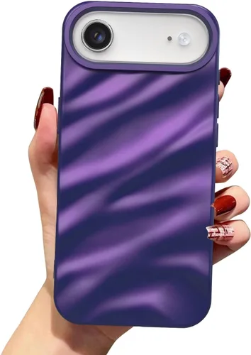 Vista 53 de QLTYPRI Funda compatible con iPhone 11, bonita funda con patrón de ondas de agua para niñas y mujeres, delgada, satinada, brillante, suave, de Beige