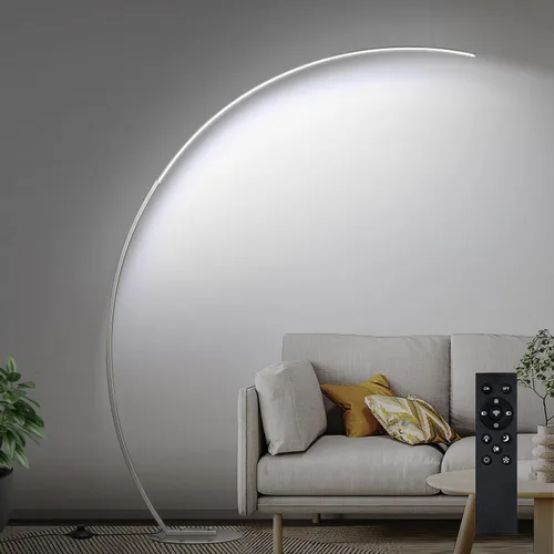 Vista 11 de Lámparas LED de cobertura ultra ancha de 2000 lm para sala de estar con 3 temperaturas de color, lámparas de pie de arco regulables blancas, lámpara