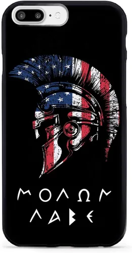Vista 13 de Inspired Cases - Compatible con iPhone Xs Max - Funda protectora con textura 3D para Apple iPhone Xs Max - Bandera americana - Spartan - Molon Labe
