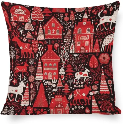 Vista 16 de Funda de almohada moderna para sofá, funda de almohada decorativa de tela de lino para exteriores, fundas de cojín de Navidad de Papá Noel