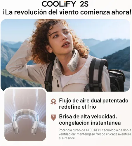 Vista 5 de TORRAS COOLiFY - Ventilador de cuello 2S, 3 modelos, duración de batería extendida de 3-28 horas, ventiladores de cuello que soplan aire frío, aire